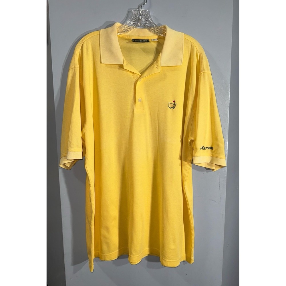 The Masters Vintage yellow pique polo shirt embroidery 100% cotton Hong Kong XL‎